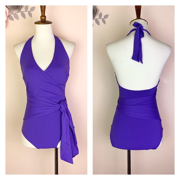 New ONIA Elena One-Piece Wrap Halterneck Swimsuit - Picture 5 of 13